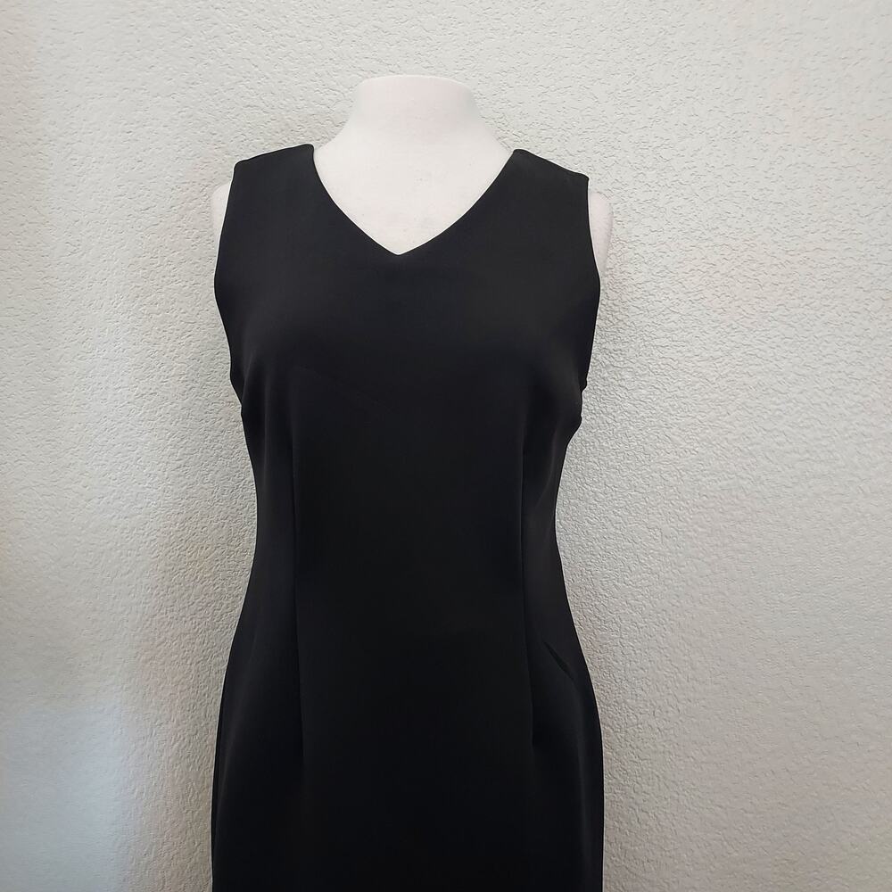 T Tahari Black Sheath Dress Criss Cross Back Size 10 - Picture 2 of 13